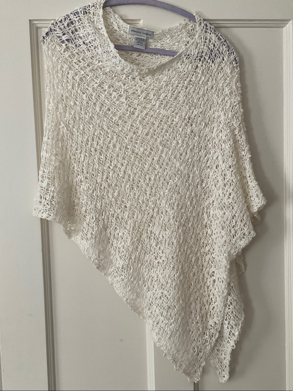 Nomadic Traders Cream Open-Weave Poncho One Size Fits All